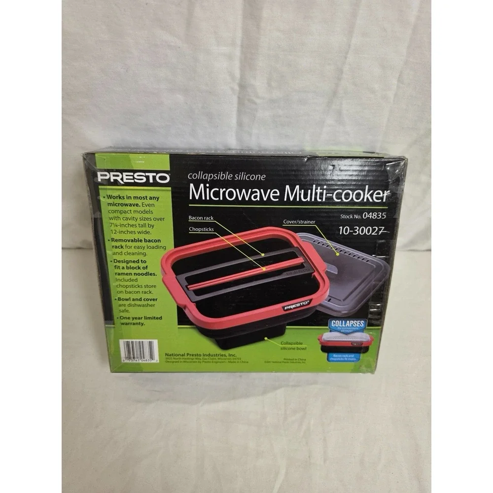 Presto 04835 Collapsible Silicone Microwave Multi-Cooker New Open Box